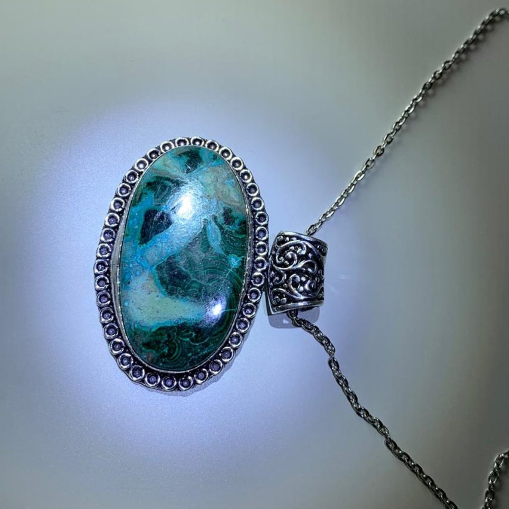 Green Azurite Necklace (sold)